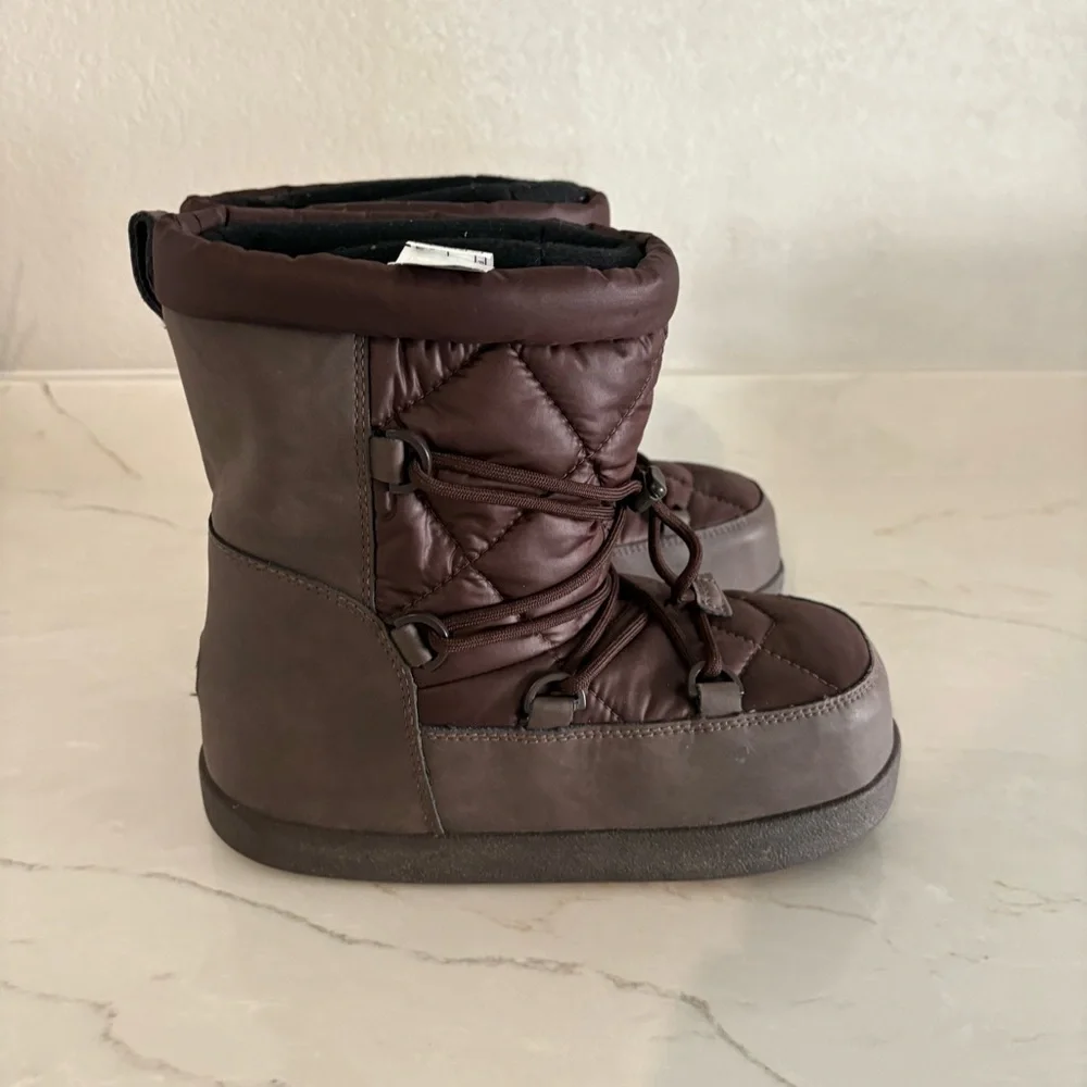 Ugg Noeme‎ Snow Winter Kid Boots Sz 3 Brown